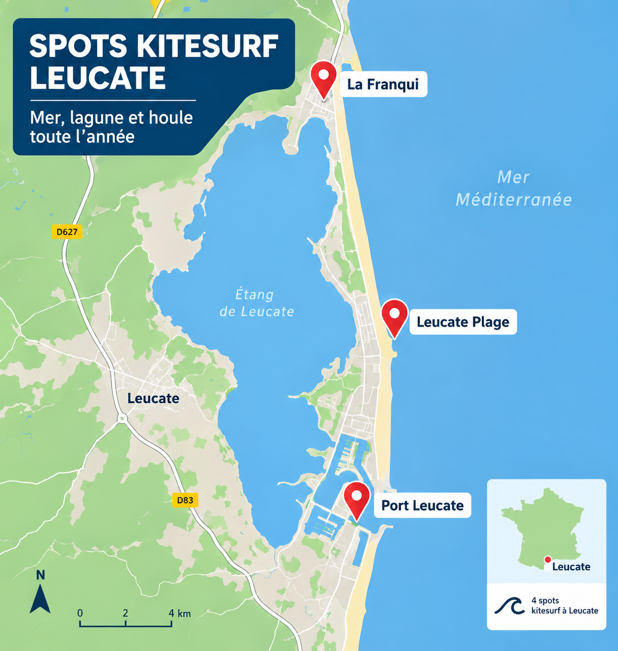 Kitesurf Leucate : Guide du Spot | Kitemana